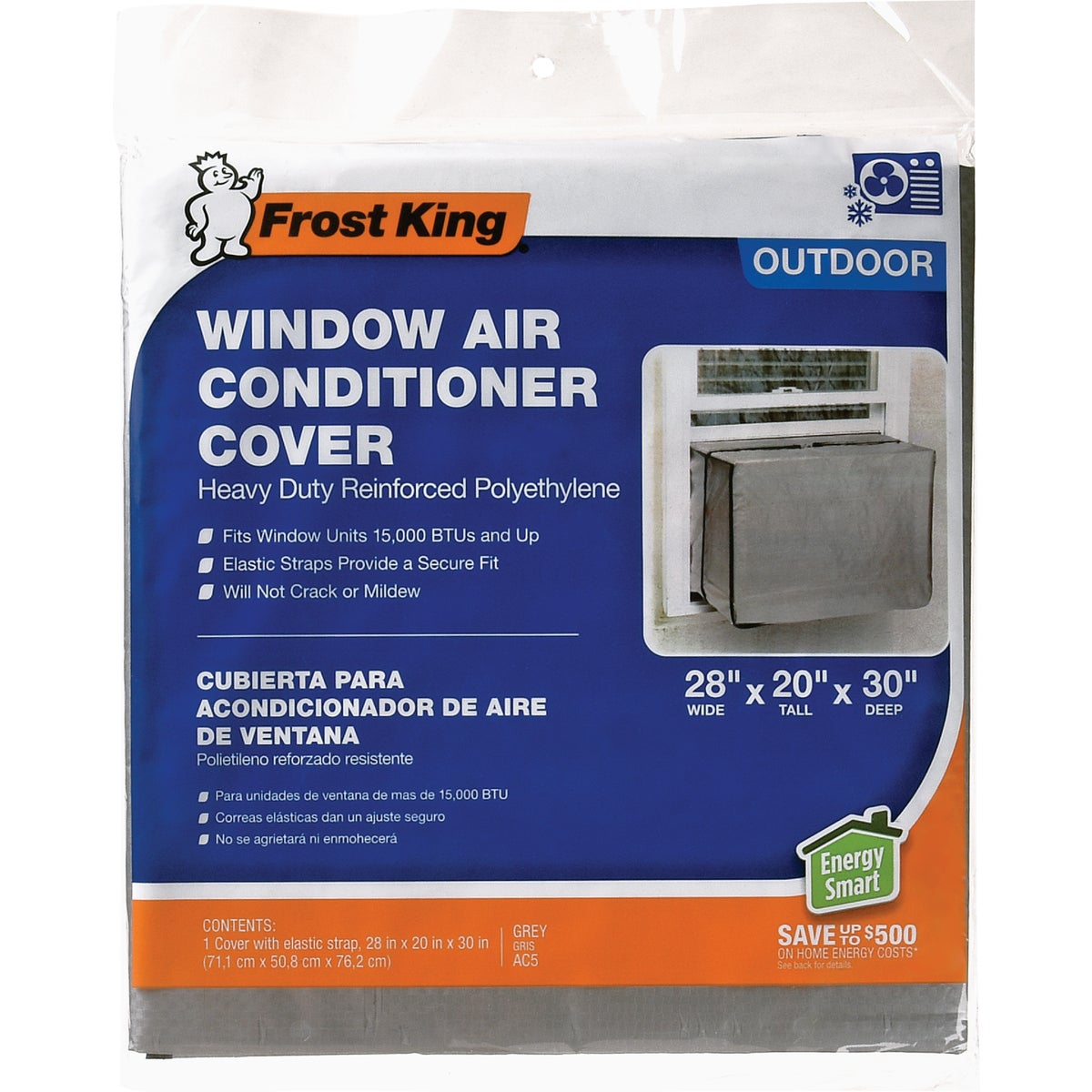 Frost King 20 In. x 28 In. x 30 In. 6 mil Rectangular Air Conditioner Cover