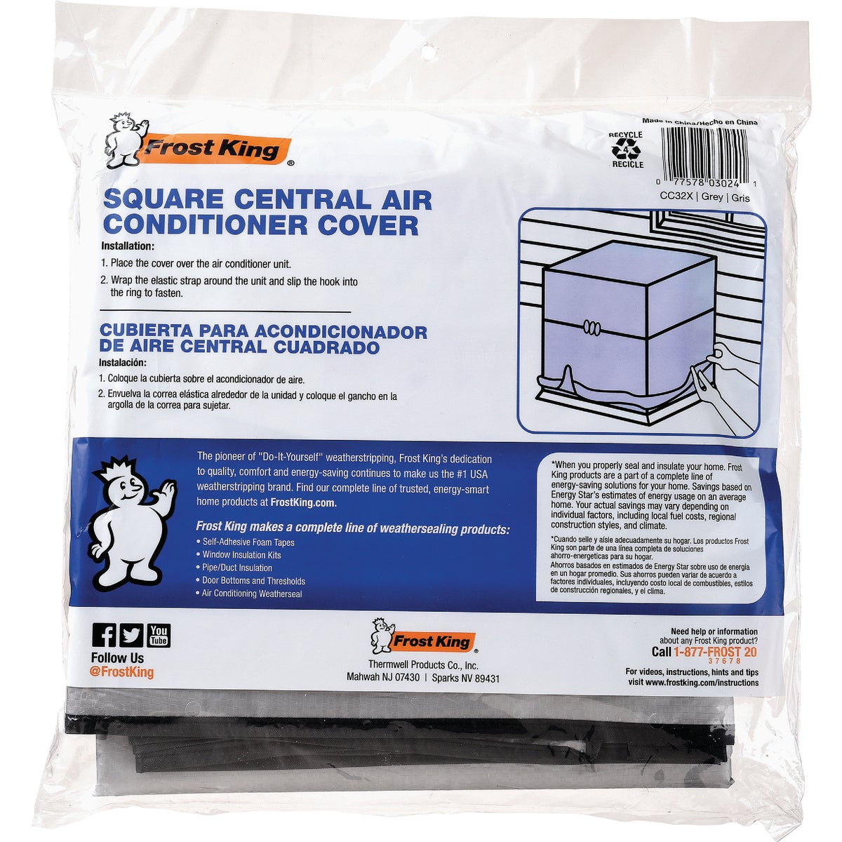 Frost King 34 In. x 34 In. x 30 In. 9 mil Square Air Conditioner Cover Image 7