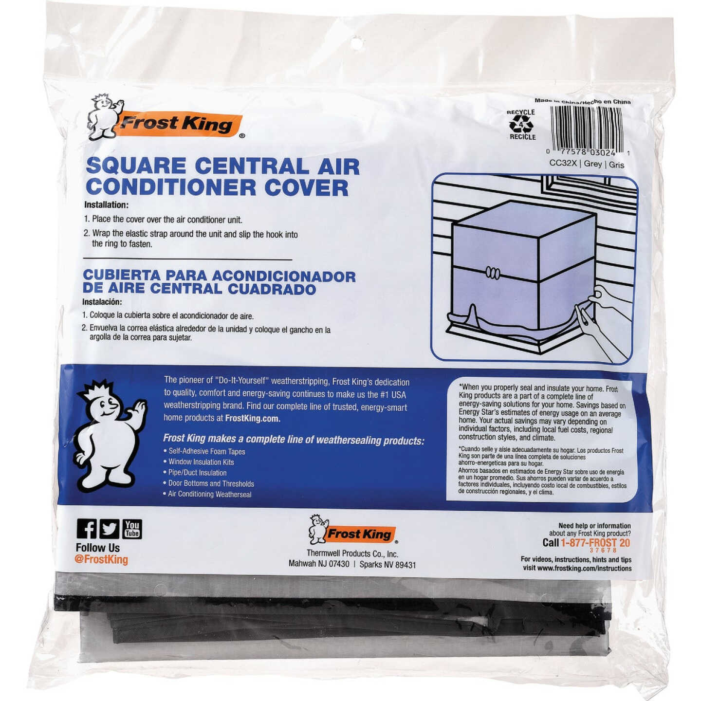 Frost King 34 In. x 34 In. x 30 In. 9 mil Square Air Conditioner Cover Image 7