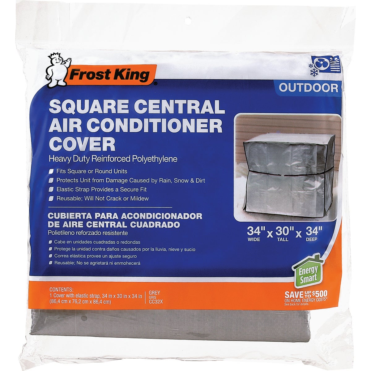 Frost King 34 In. x 34 In. x 30 In. 9 mil Square Air Conditioner Cover