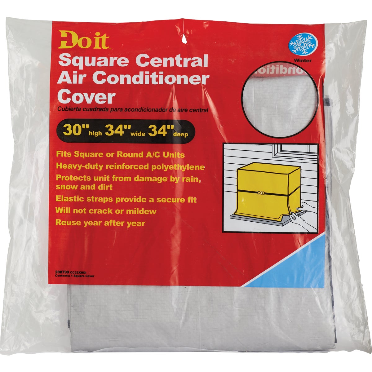 Frost King 34 In. x 34 In. x 30 In. 9 mil Square Air Conditioner Cover Image 3
