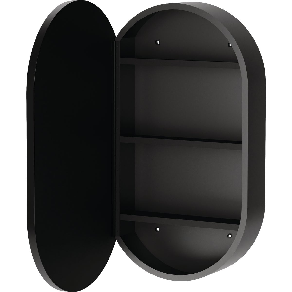 Zenna Home Designer Series Black 16 In. W x 27 In. H x 5 In. D Single Mirror Surface Mount Pill Framed Medicine Cabinet Image 6
