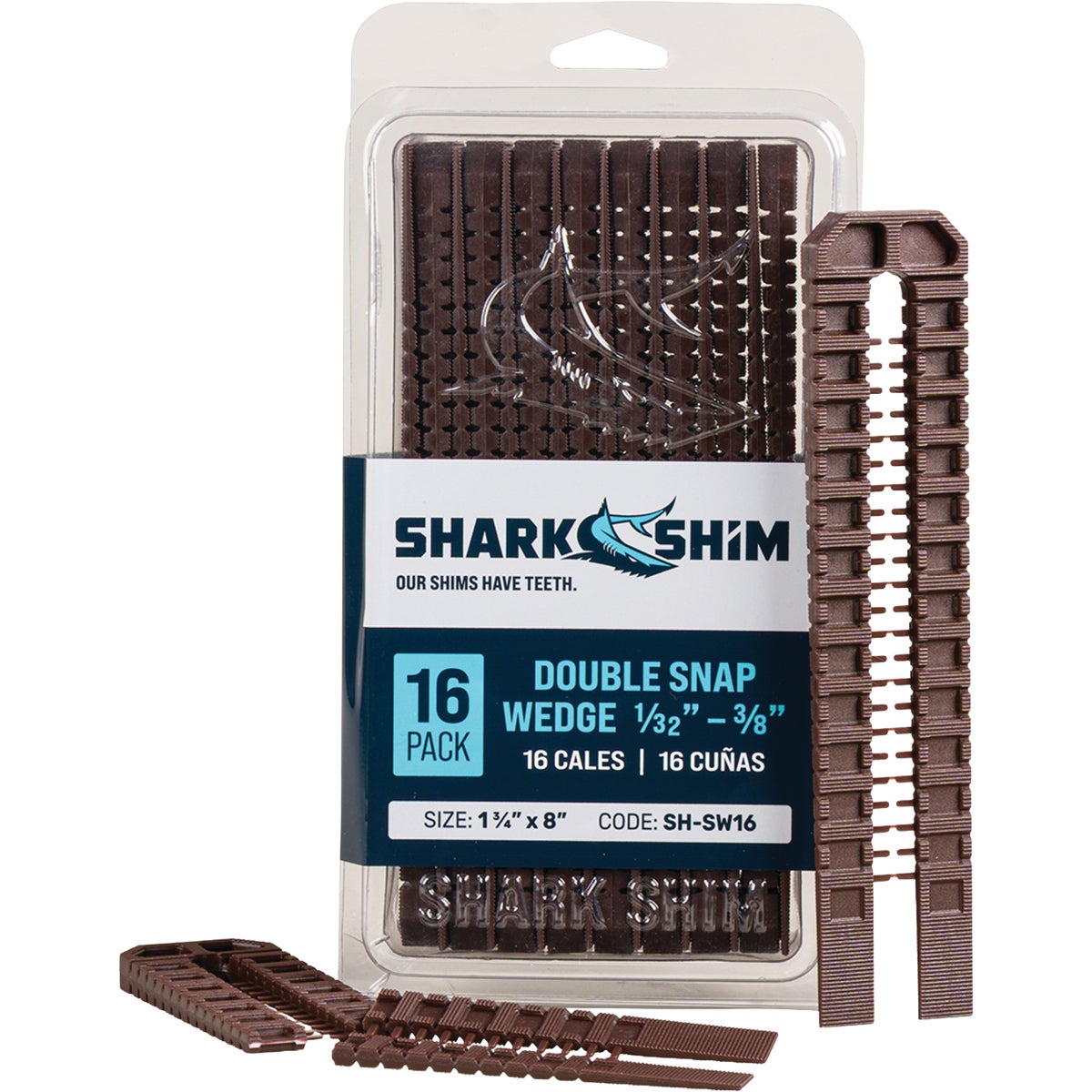 Shark Shim 8 In. L Polypropylene Double Snap Wedge Shim (16-Count)