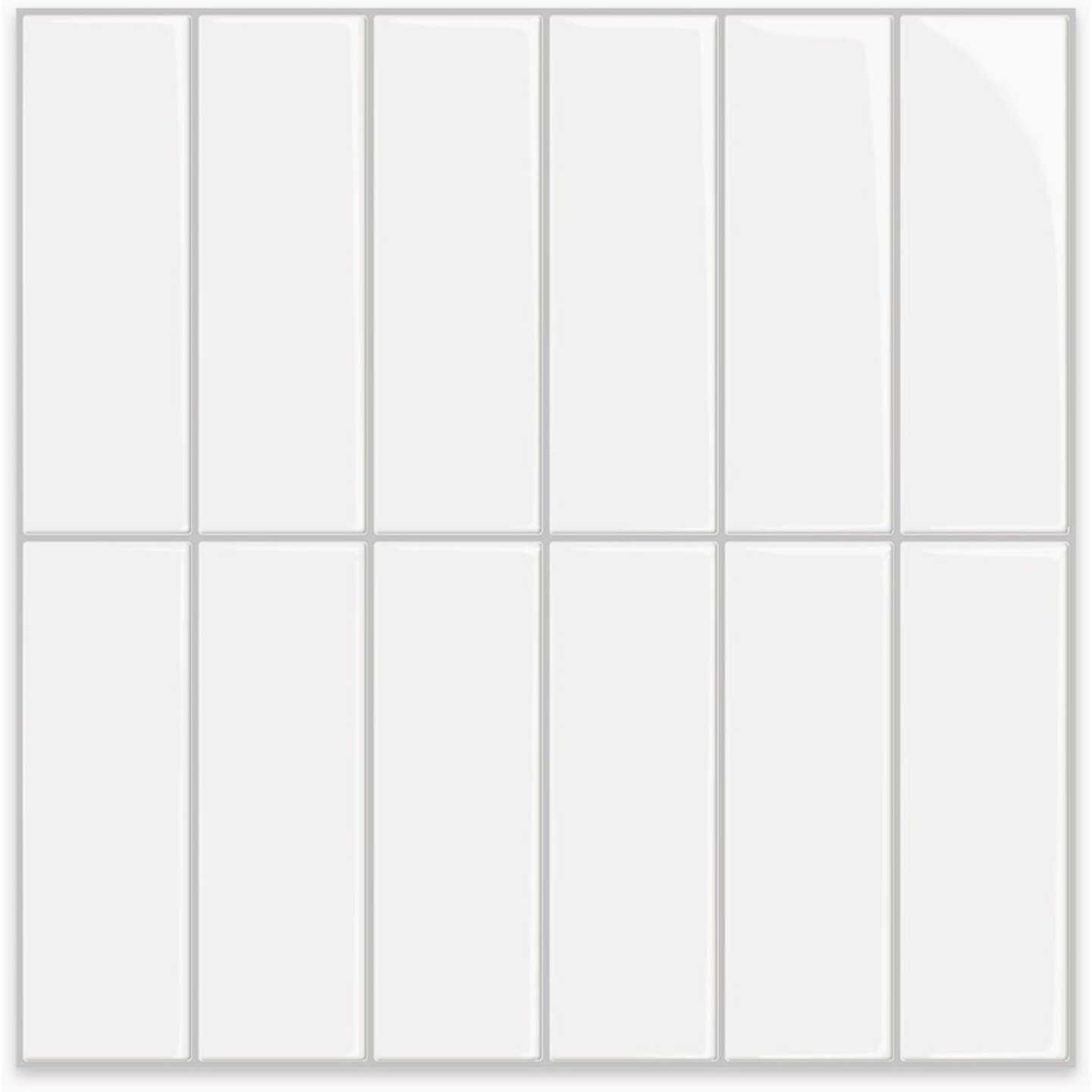 MSI 10 In. x 10 In. Gel Peel and Stick Wall Tile, Cirrus White Stax Image 1