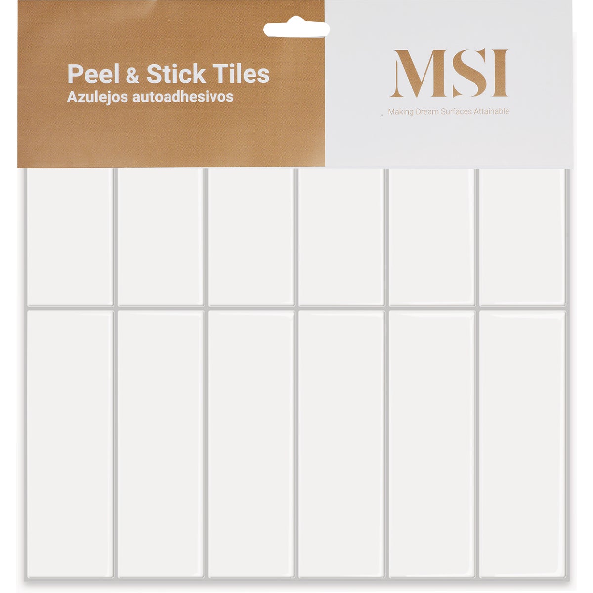 MSI 10 In. x 10 In. Gel Peel and Stick Wall Tile, Cirrus White Stax Image 2