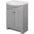 Zenith Zenna Home Cool Gray 24 In. W x 35 In. H x 18 In. D Euro Vanity with White Cultured Marble Top Image 1