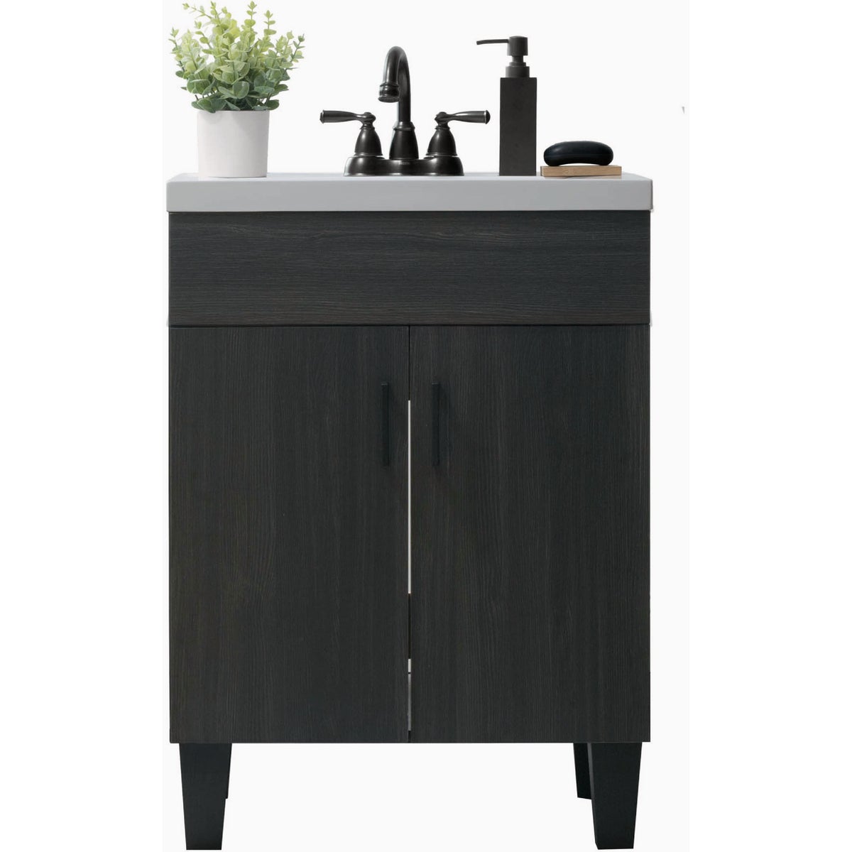 Zenna Home Wallowa Pine 30 In. W x 34 In. x 18 In. D Vanity with White Cultured Marble Top Image 3
