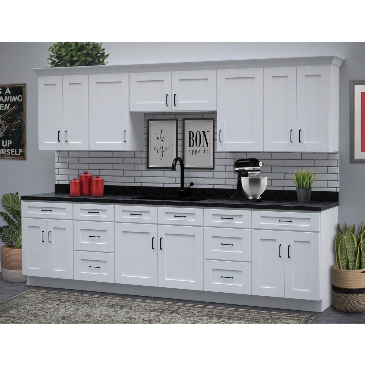 CraftMark Plymouth Shaker 30 In. W x 24 In. D x 34.5 In. H Ready To Assemble White Sink Base Kitchen Cabinet Image 2