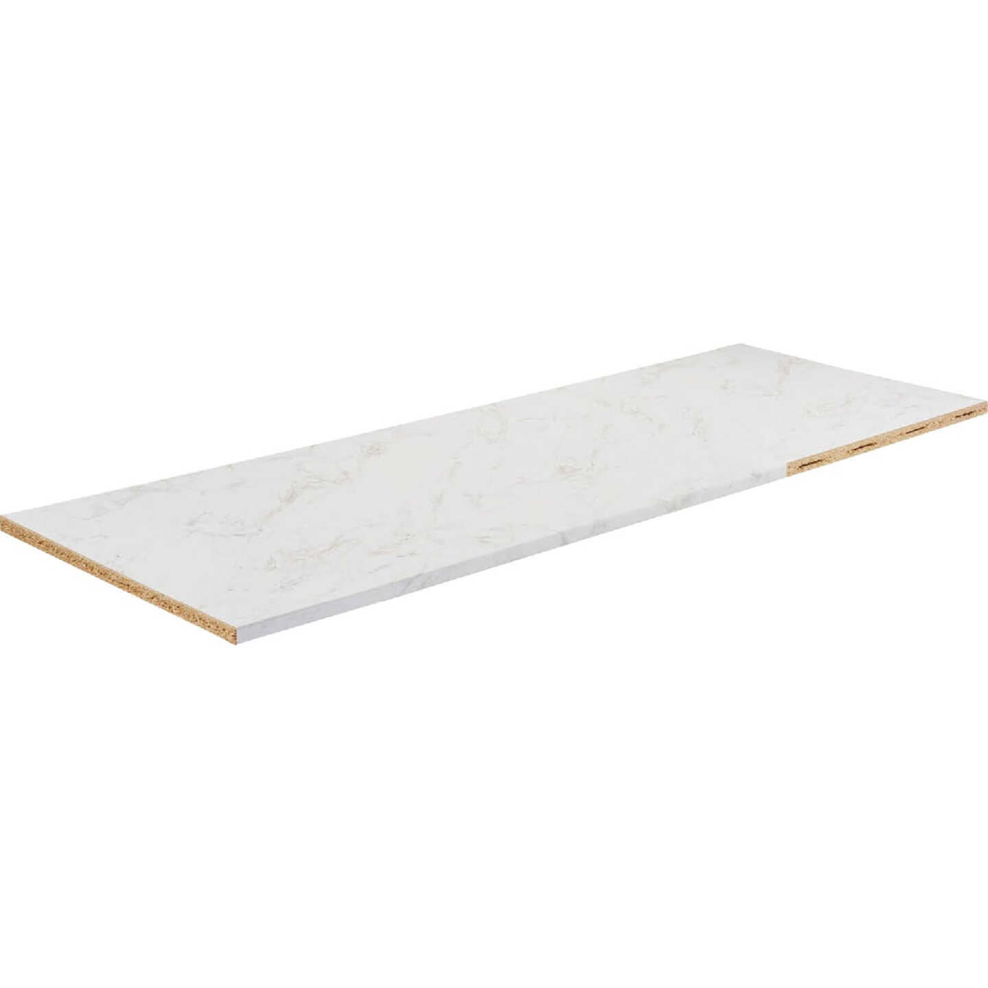 VT Industries Stretta 6 Ft. Right Hand Laminate White Marble Countertop Image 1