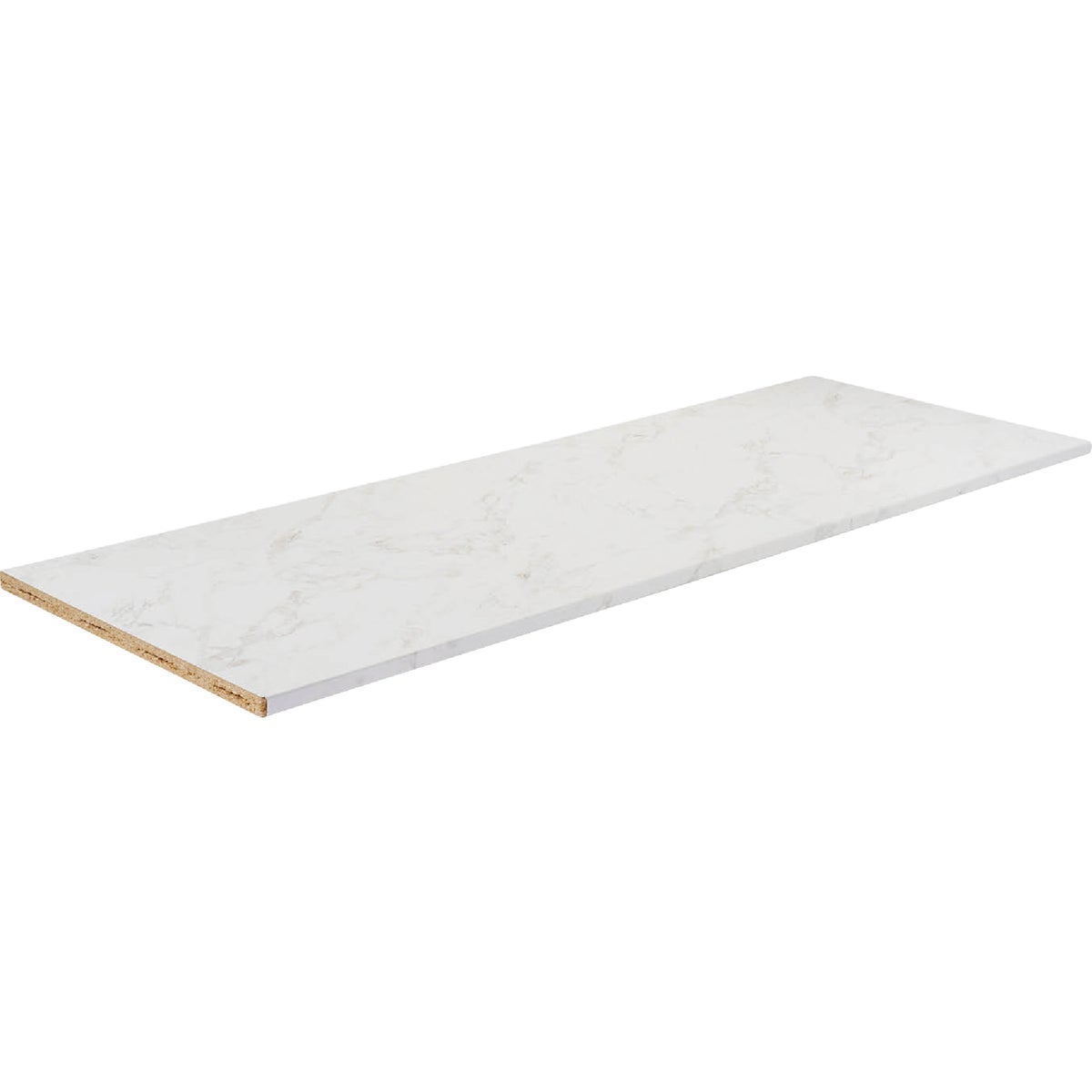 VT Industries Stretta 10 Ft. Left Hand Laminate White Marble Countertop