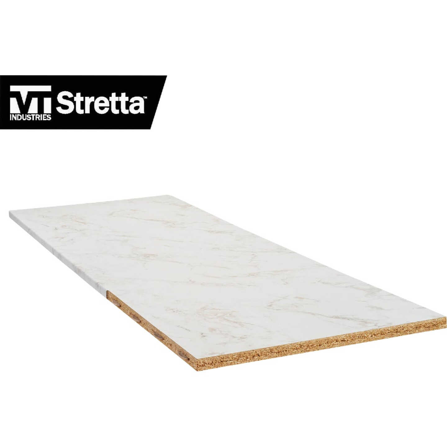 VT Industries Stretta 10 Ft. Right Hand Laminate White Marble Countertop Image 6