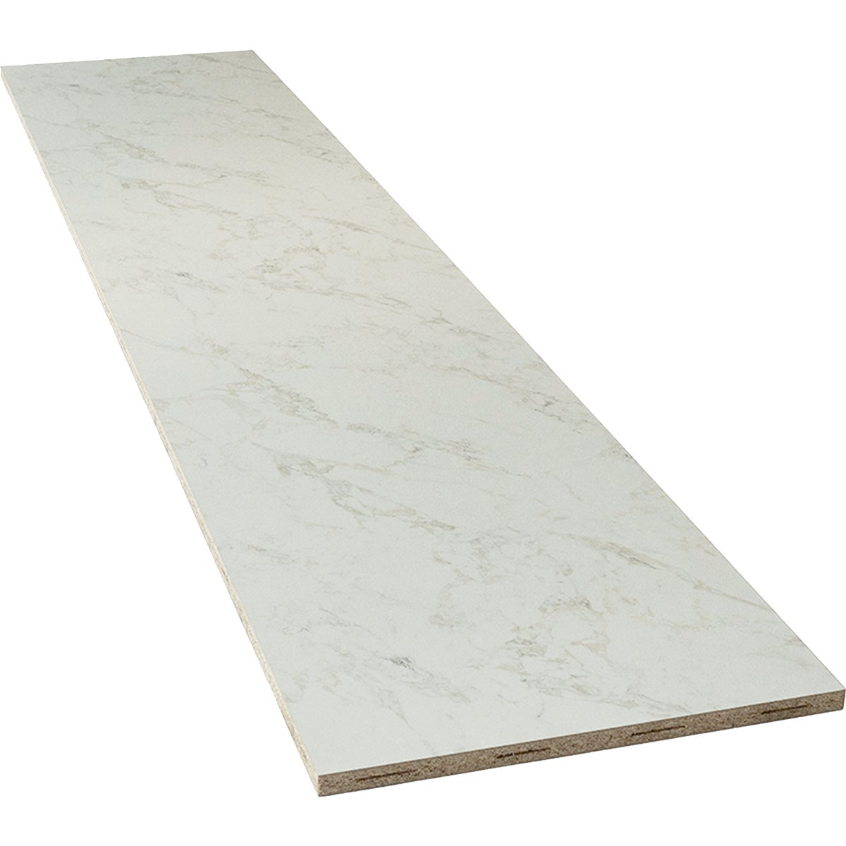 VT Industries Stretta 10 Ft. White Marble Backsplash Panel Image 1