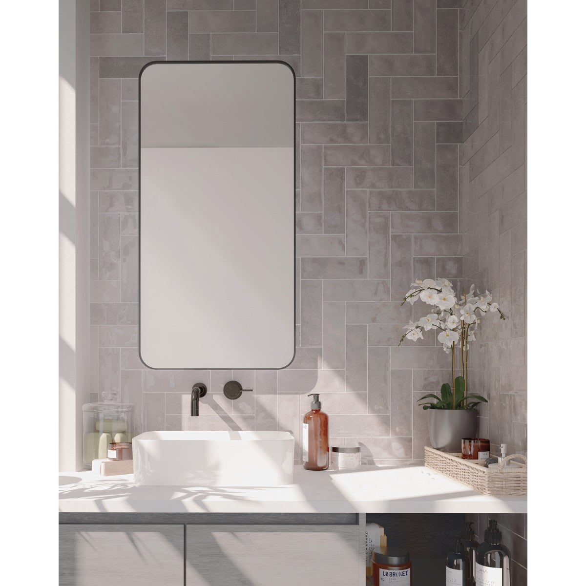 Emser Passion Gris 3 In. x 8 In. Glossy Porcelain Wall Tile (3.92 Sq. Ft. per Case)