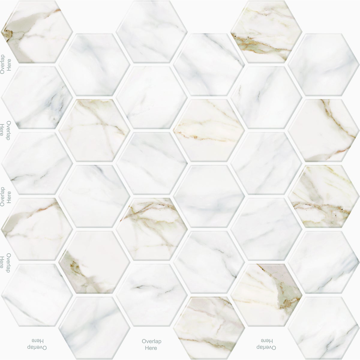 MSI 10 In. x 10 In. Gel Peel and Stick Wall Tile, Vespian Marble Hex