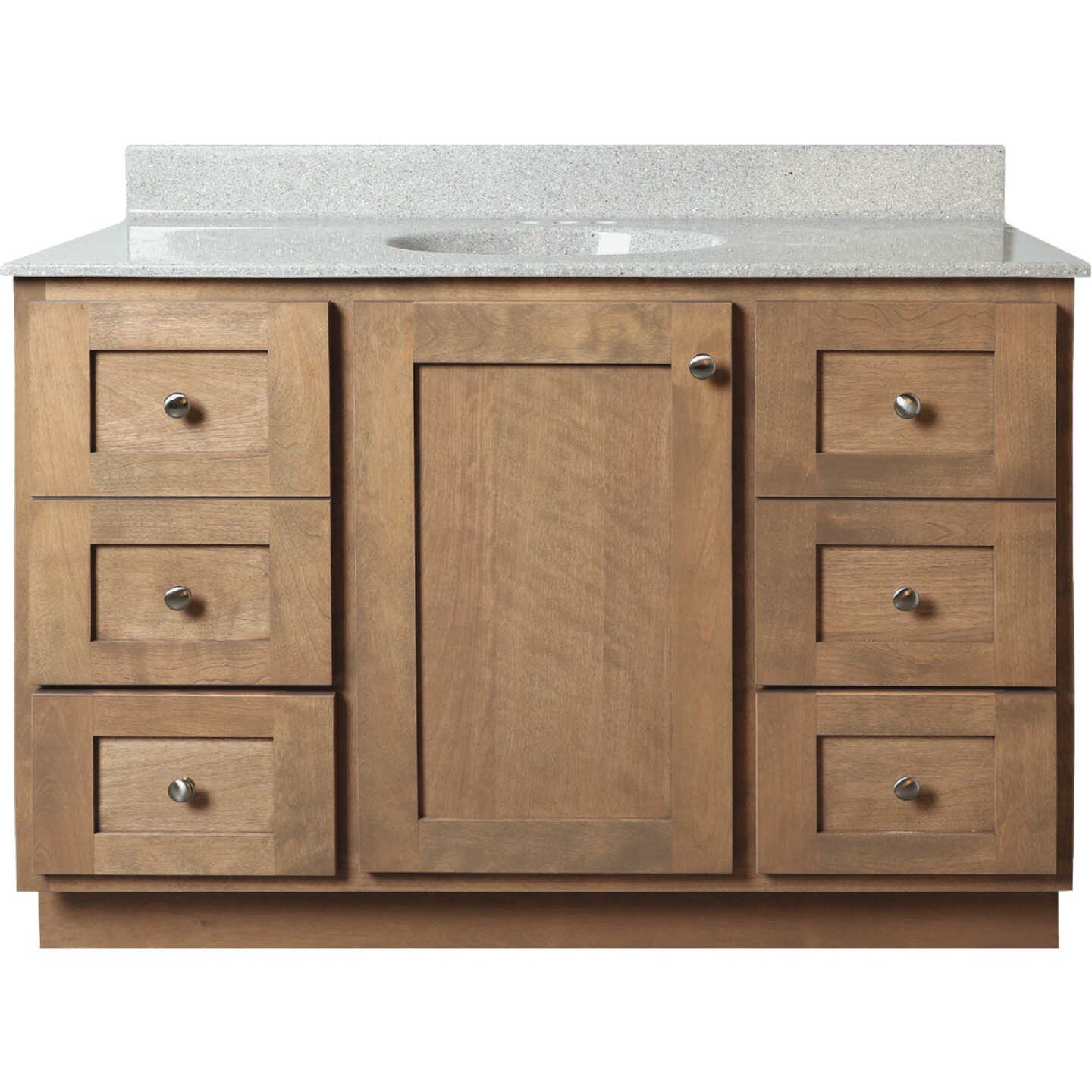 Bertch Storage Solutions 48 In. x 34-1/2 In. H x 21 In. D Driftwood Vanity Base without Top, 3 Door/2 Drawer Image 1