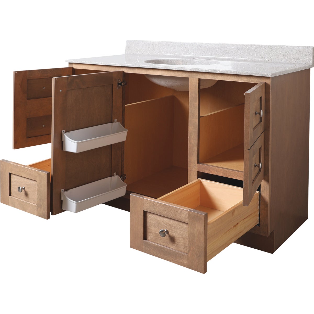 Bertch Storage Solutions 48 In. x 34-1/2 In. H x 21 In. D Driftwood Vanity Base without Top, 3 Door/2 Drawer Image 2
