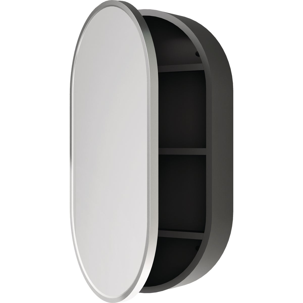 Zenna Home Designer Series Brushed Nickel 16 In. W x 27 In. H x 5 In. D Single Mirror Surface Mount Pill Framed Medicine Cabinet Image 3