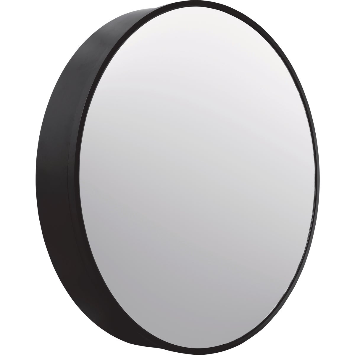 Zenna Home Designer Series Black 23.6 In. W x 23.6 In. H x 5 In. D Single Mirror Surface Mount Round Framed Medicine Cabinet Image 3