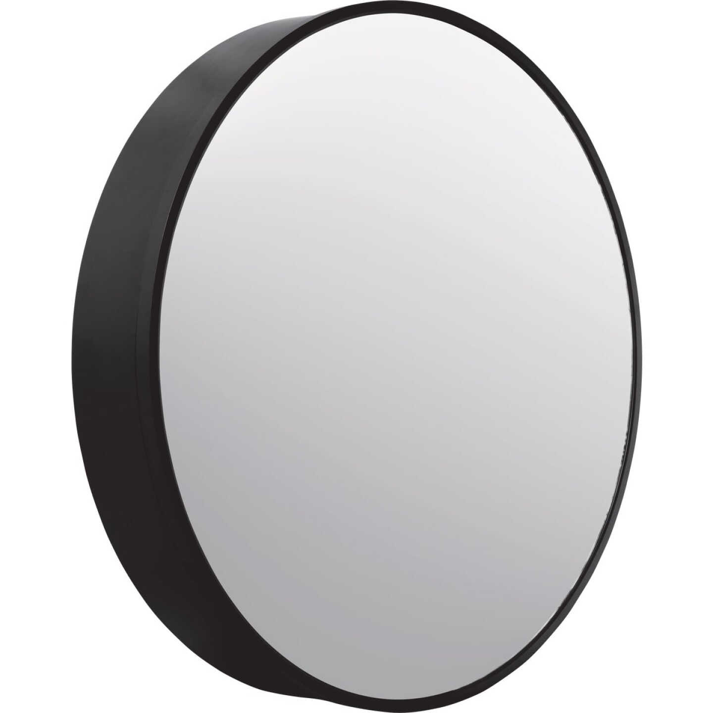 Zenna Home Designer Series Black 23.6 In. W x 23.6 In. H x 5 In. D Single Mirror Surface Mount Round Framed Medicine Cabinet Image 3