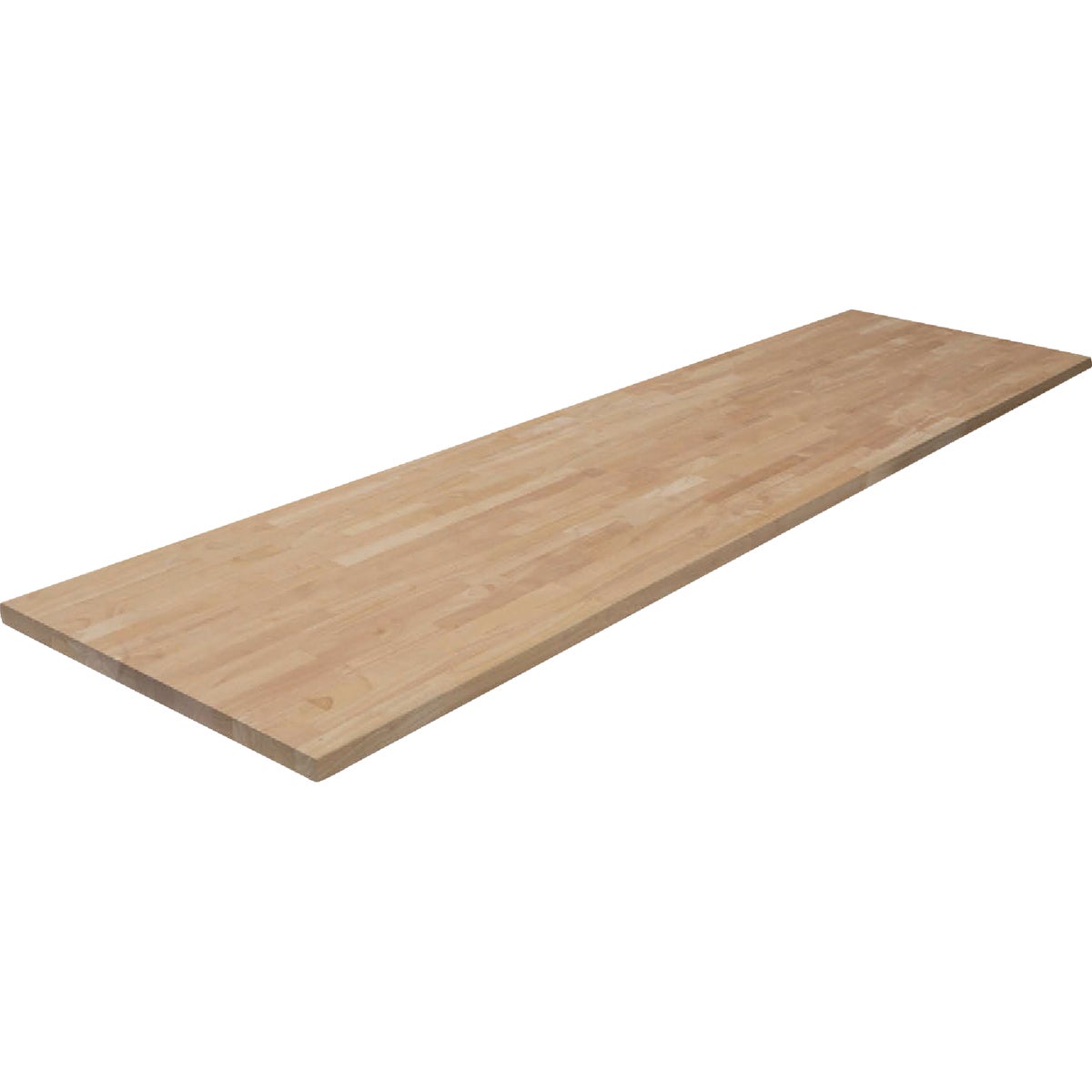 VT Industries CenterPointe 122 In. L x 25 In. D x 1.5 In. T Unfinished Hevea Wood Butcher Block Countertop with Square Edge Image 1