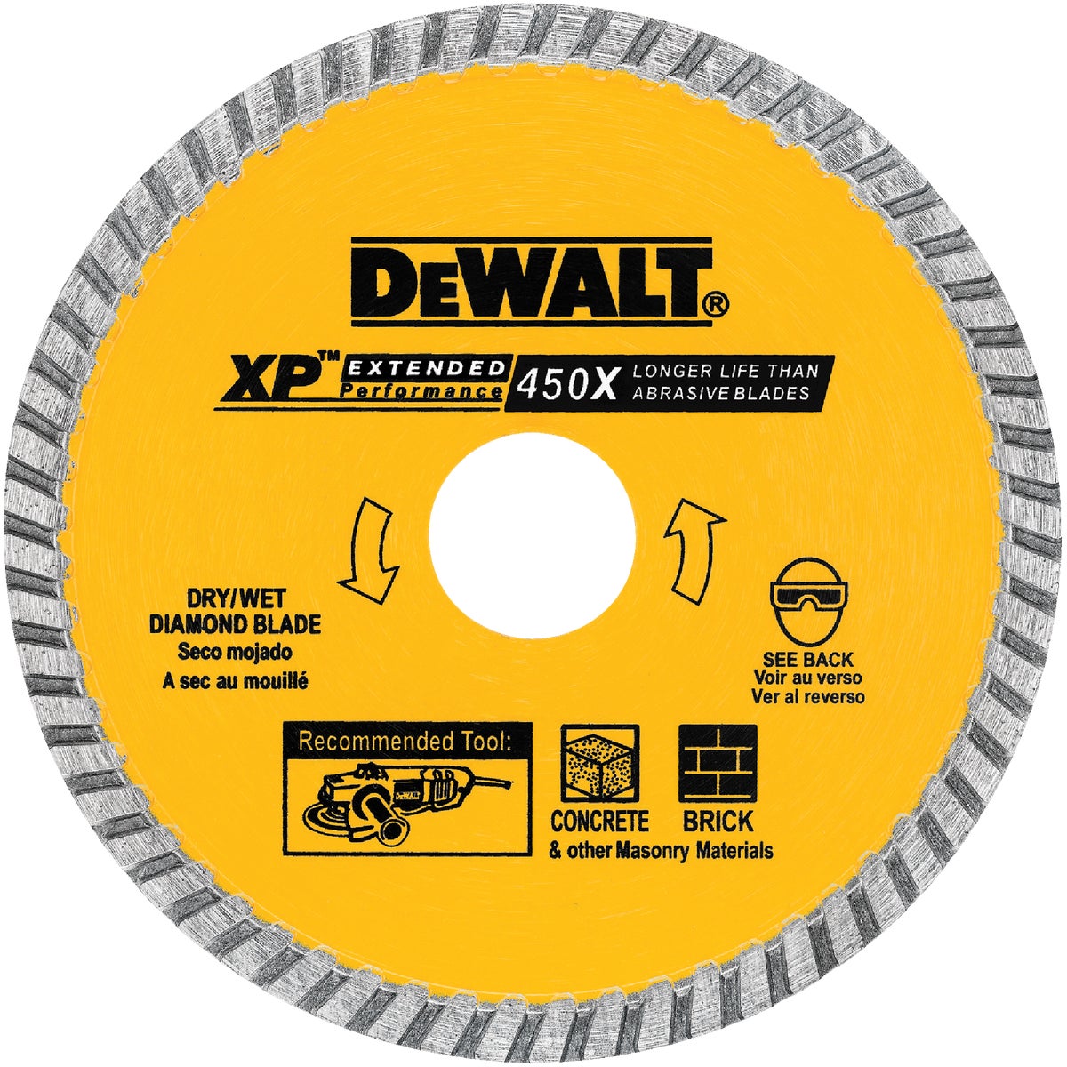 DEWALT Extended Performance 4 In. Turbo Rim Dry/Wet Cut Diamond Blade Image 1