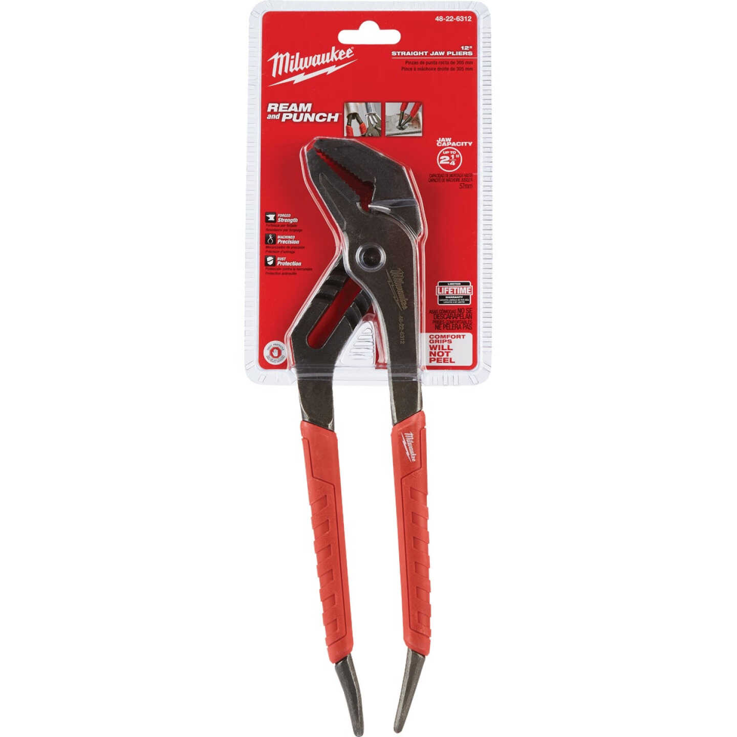 Milwaukee 12 In. Comfort Grip Straight Jaw Groove Joint Pliers Image 1
