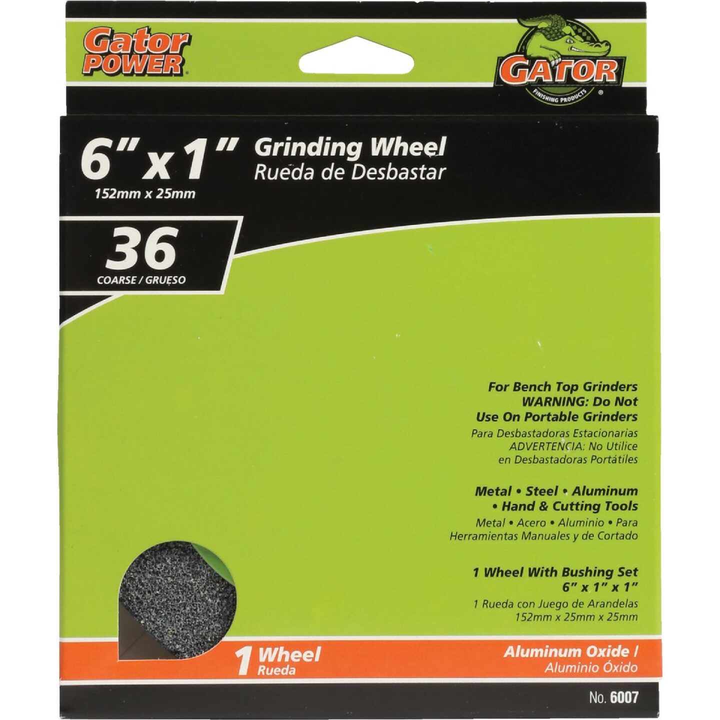 Gator Blade 6 In. 1 In. Adjustable - 1", 3/4", 5/8", 1/2" Bench Grinding Wheel Image 1