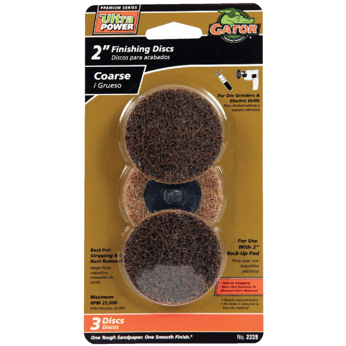 Gator Blade Surface 2 In. 50 Grit Coarse Finishing Surface Conditioning Sanding Disc (3-Pack) Image 1