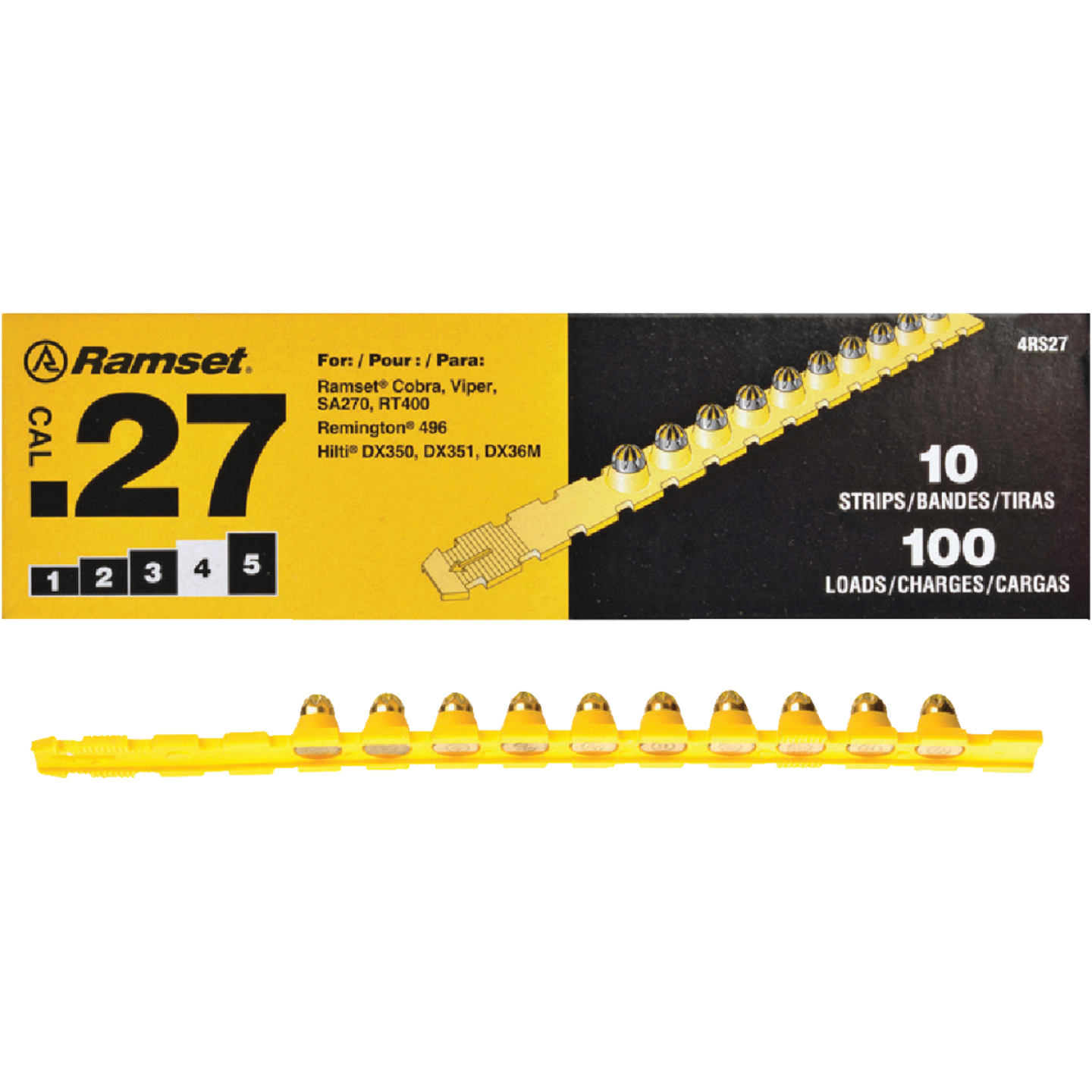 Ramset .27 Caliber Level 4 Yellow Powder Load (100-Pack) Image 1