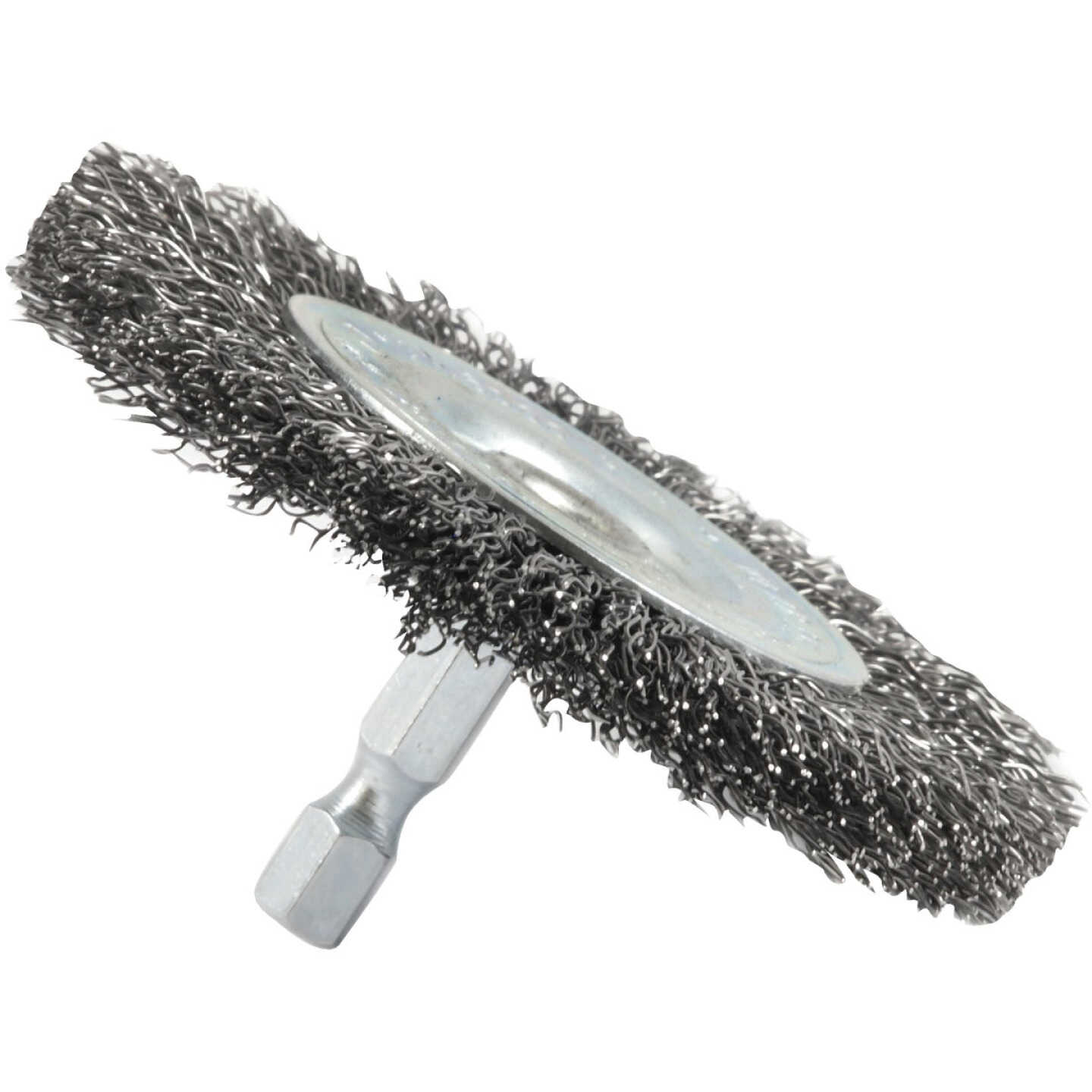 Forney 3 In. Hex Crimped, Coarse Drill-Mounted Wire Wheel Image 1
