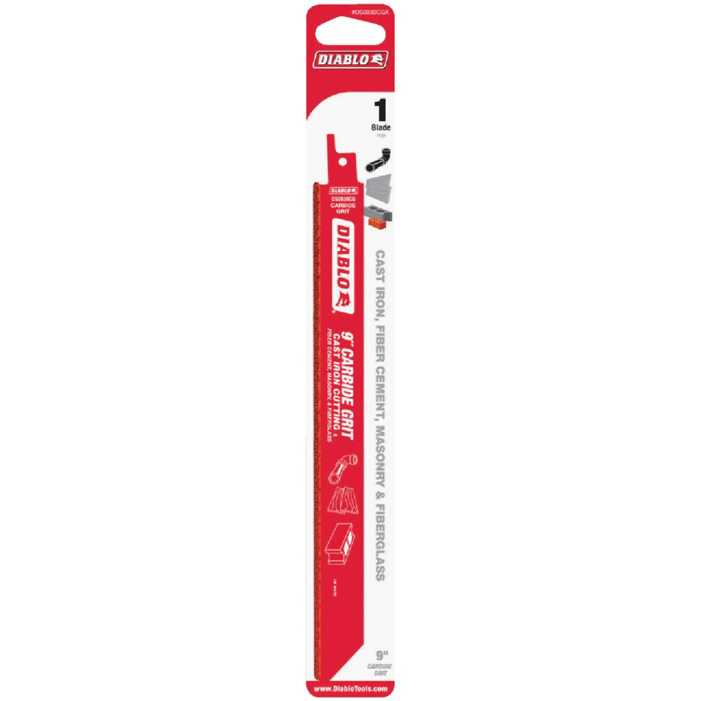 Diablo 9 In. Carbide Grit Reciprocating Saw Blade Image 1