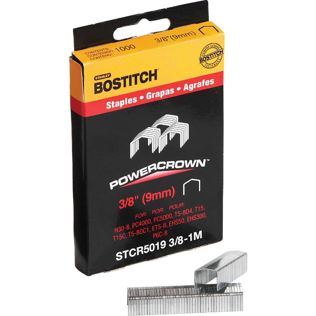 Bostitch Powercrown Hammer Tacker Staple, 3/8 In. (1000-Pack) Image 3