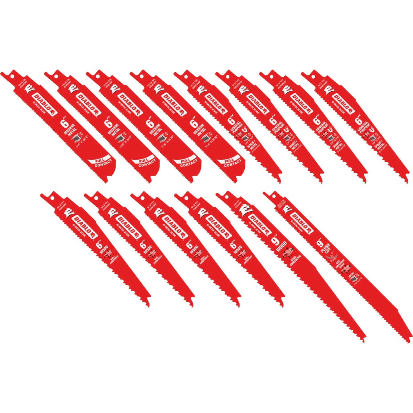 Diablo 14-Piece Demolition Reciprocating Saw Blade Set Image 1