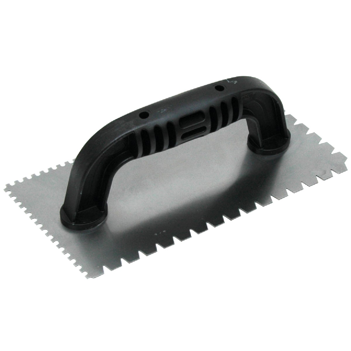 Marshalltown QLT 1/8 In. U-Notched & 3/16 In. Flat V-Notched Trowel with Black Handle