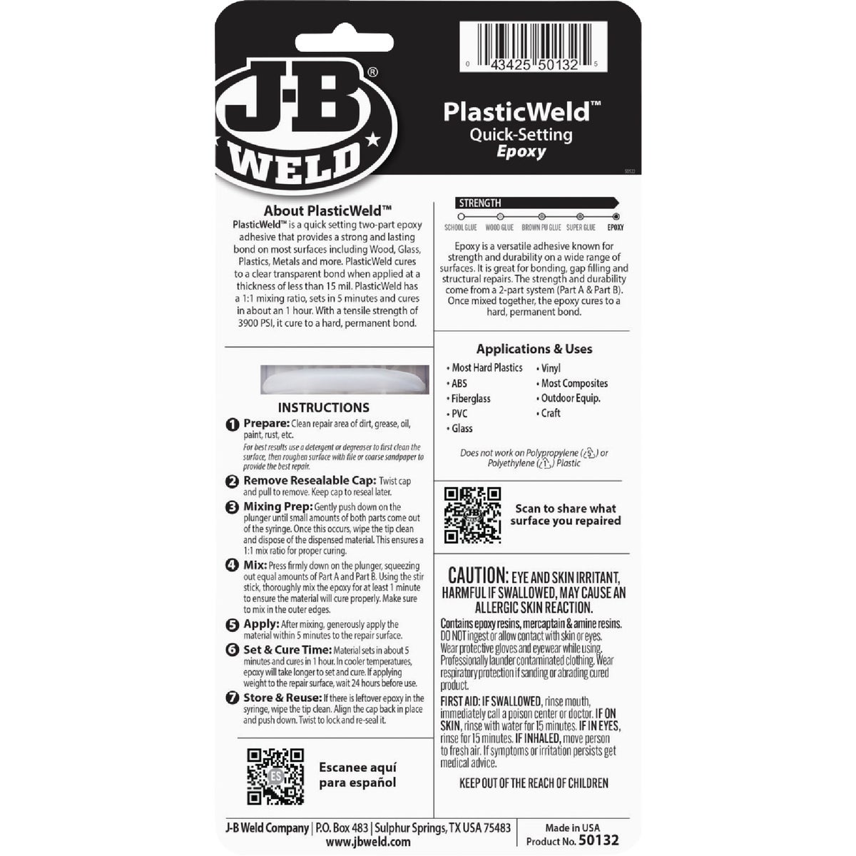J-B Weld 0.85 Oz. PlasticWeld Epoxy Syringe Image 6