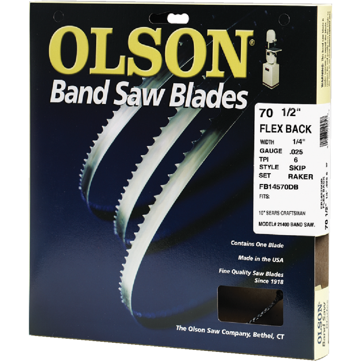 Olson 70-1/2 In. x 1/4 In. 6 TPI Skip Flex Back Band Saw Blade Image 1