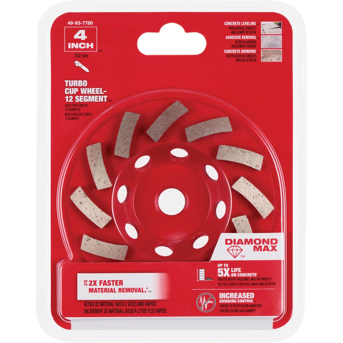 Milwaukee DIAMOND MAX 4 In. Segmented Turbo Rim Diamond Cup Wheel Image 8