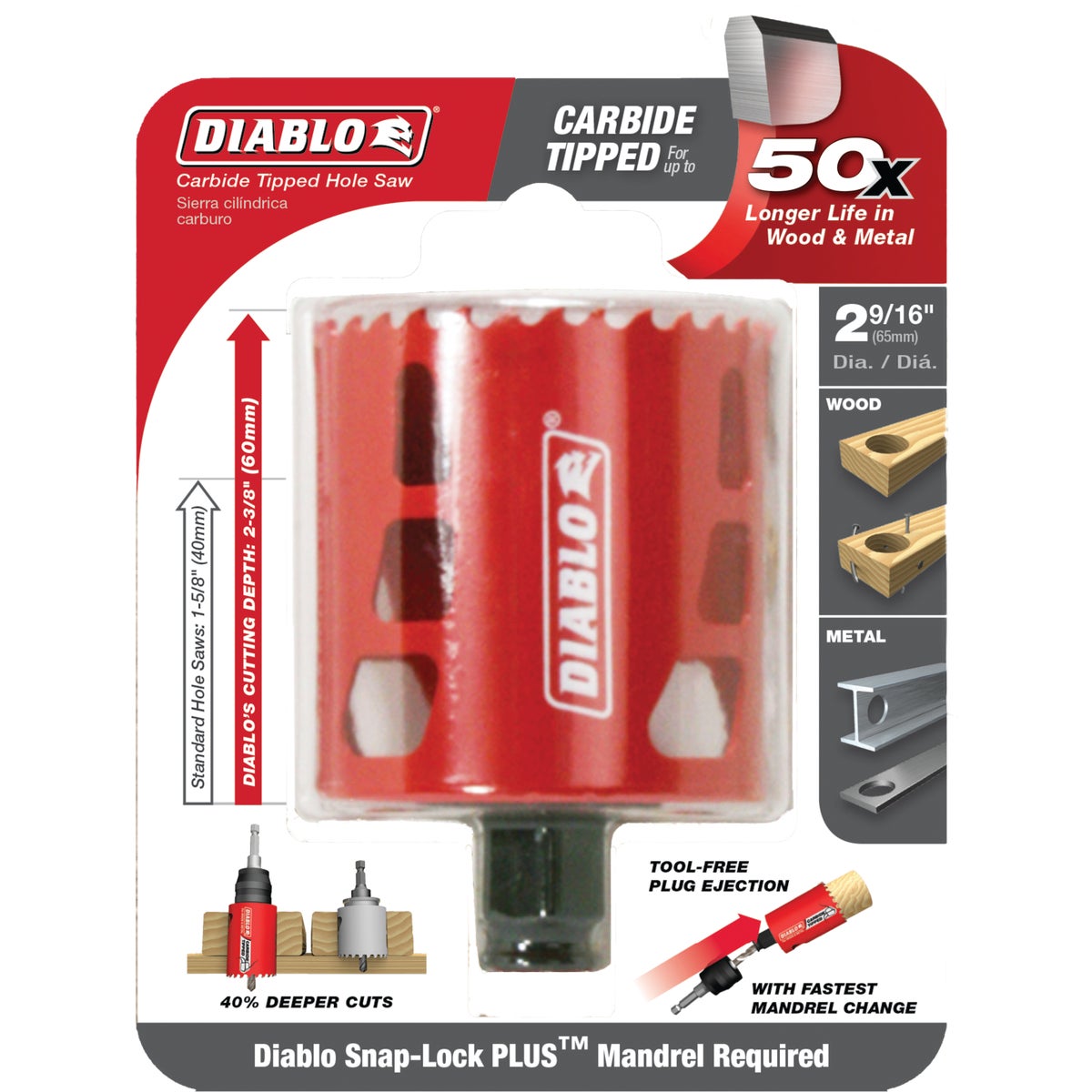 Diablo 2-9/16 In. Carbide-Tipped Hole Saw Image 2