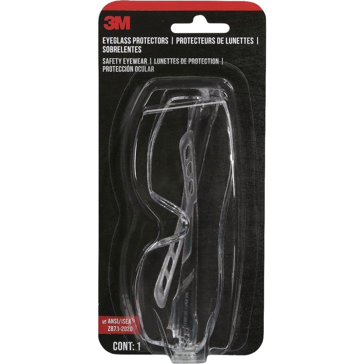3M Clear Frame Safety Eyeglass Protectors with Anti-Scratch Clear Lenses Image 5