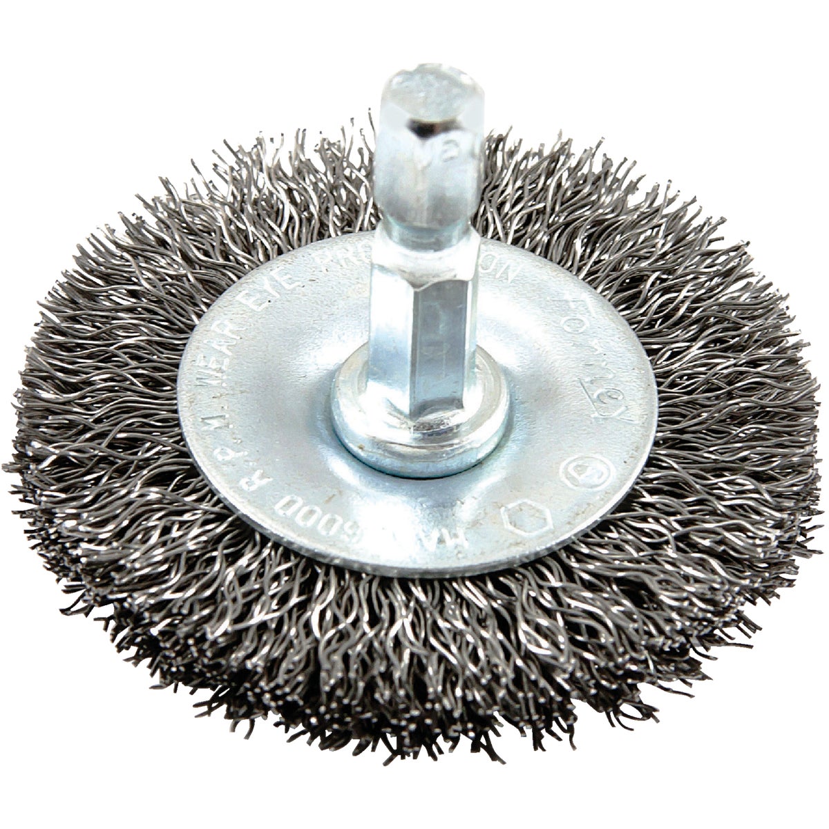 Forney 2 In. Hex Crimped, Coarse Drill-Mounted Wire Wheel Image 1