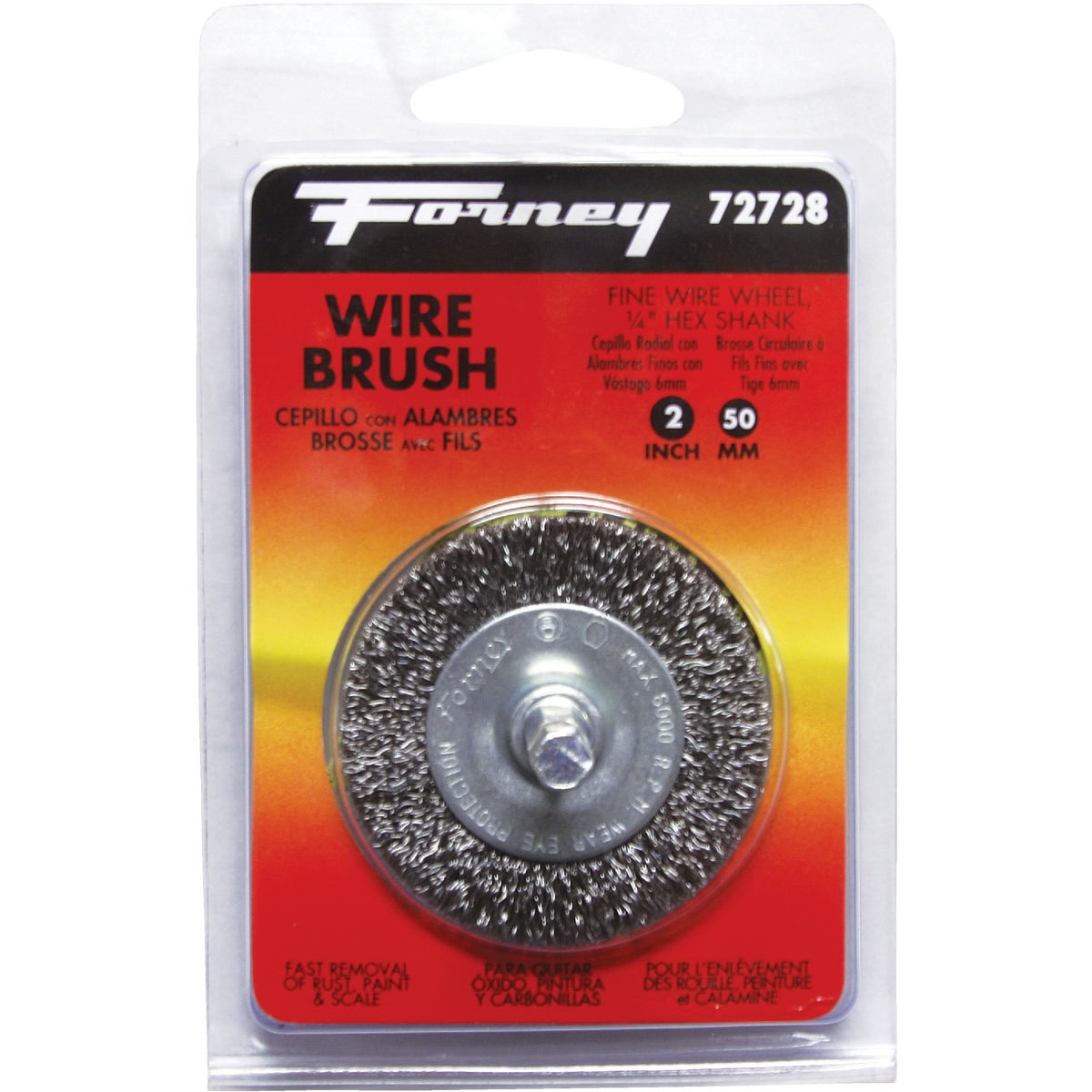 Forney 2 In. Hex Crimped, Fine Drill-Mounted Wire Wheel Image 1