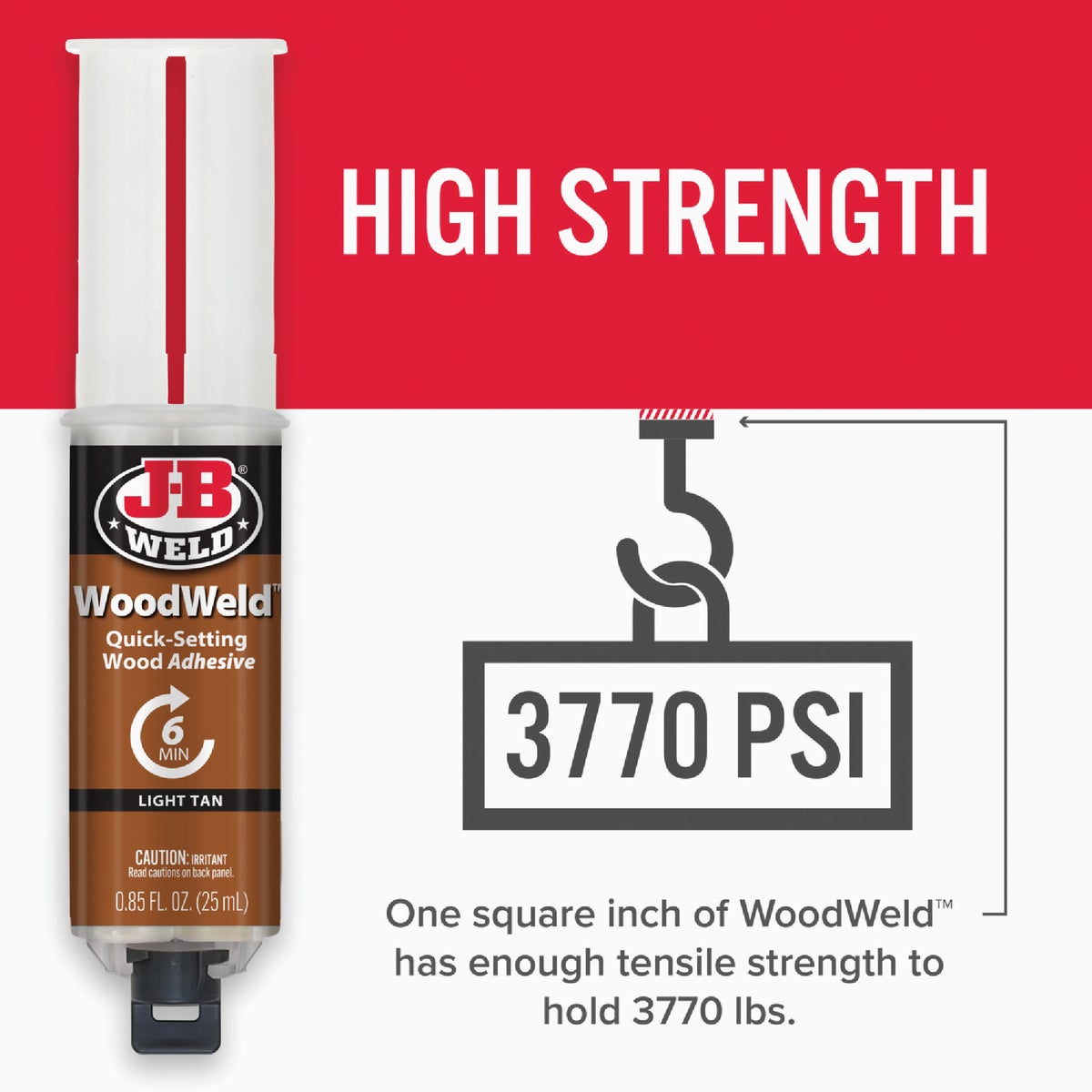 J-B Weld 0.85 Oz. WoodWeld Epoxy, Syringe Image 3