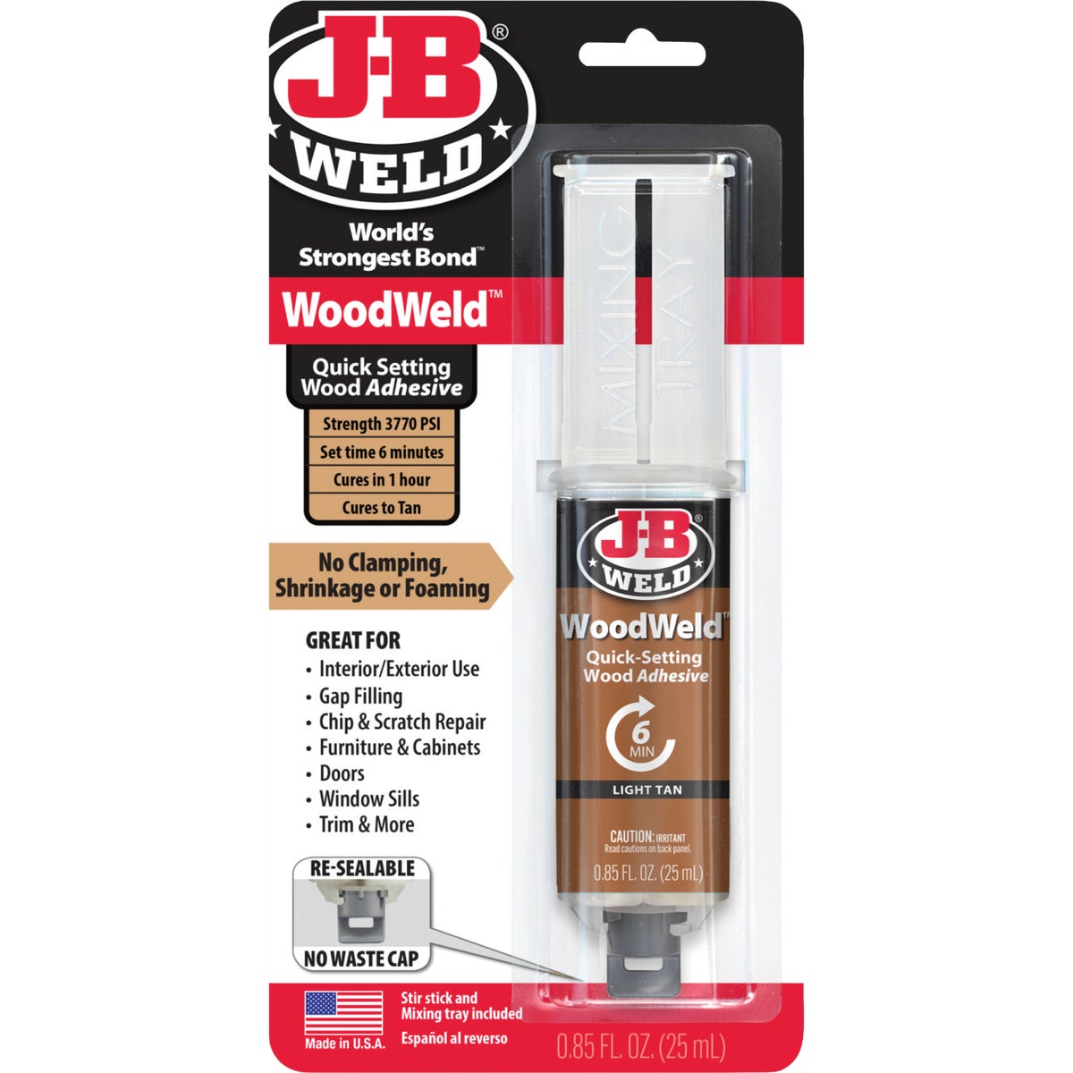 J-B Weld 0.85 Oz. WoodWeld Epoxy, Syringe