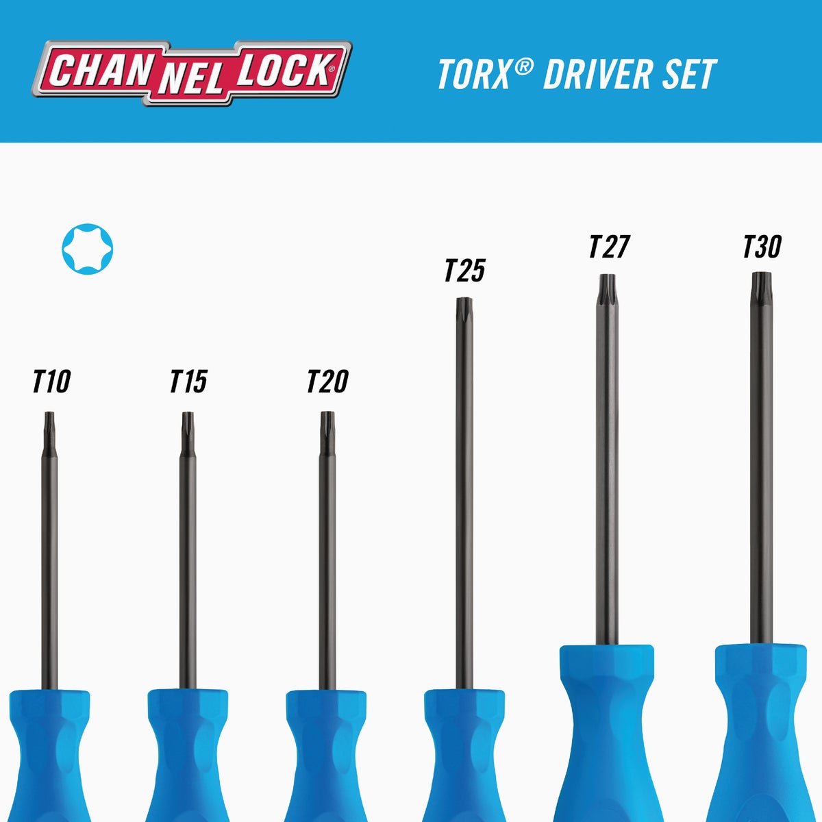 Channellock Professional Torx Tri-lobe Grip Screwdriver Set (6-Piece) Image 2