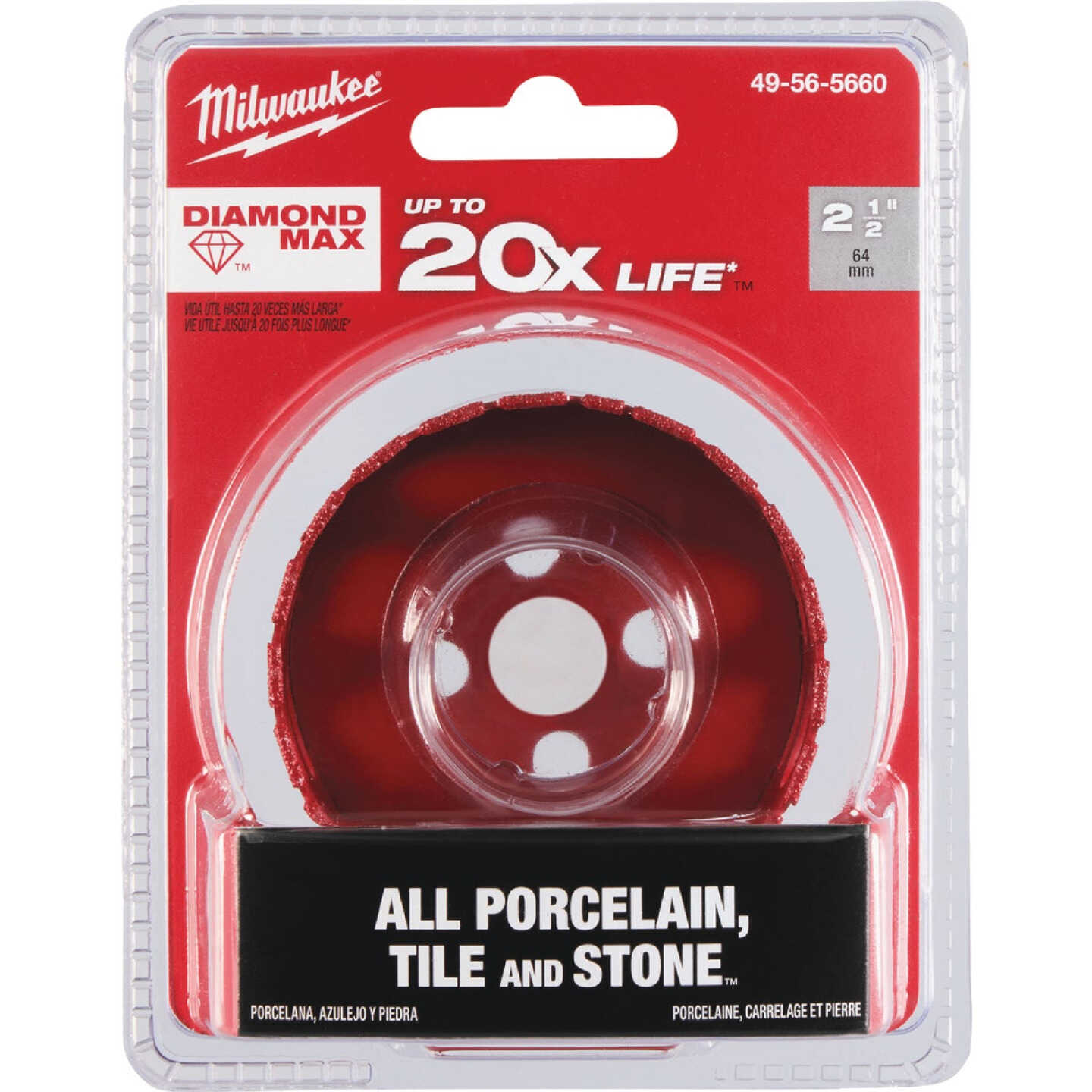 Milwaukee Diamond Plus 2-1/2 In. Diamond Grit Hole Saw Image 7