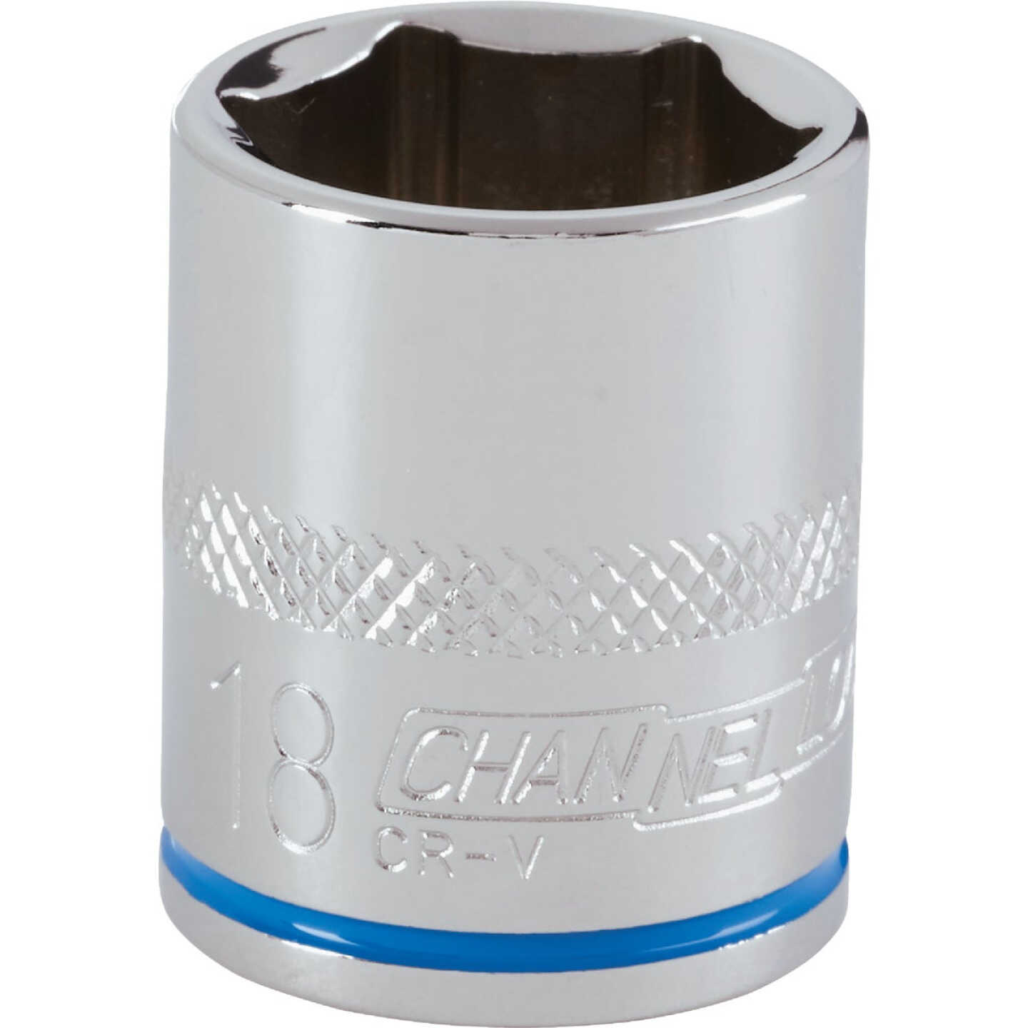 Channellock 3/8 In. Drive 18 mm 6-Point Shallow Metric Socket Image 1