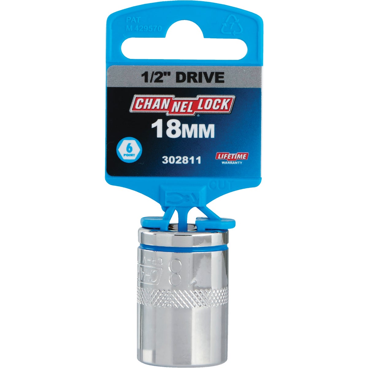 Channellock 1/2 In. Drive 18 mm 6-Point Shallow Metric Socket Image 2