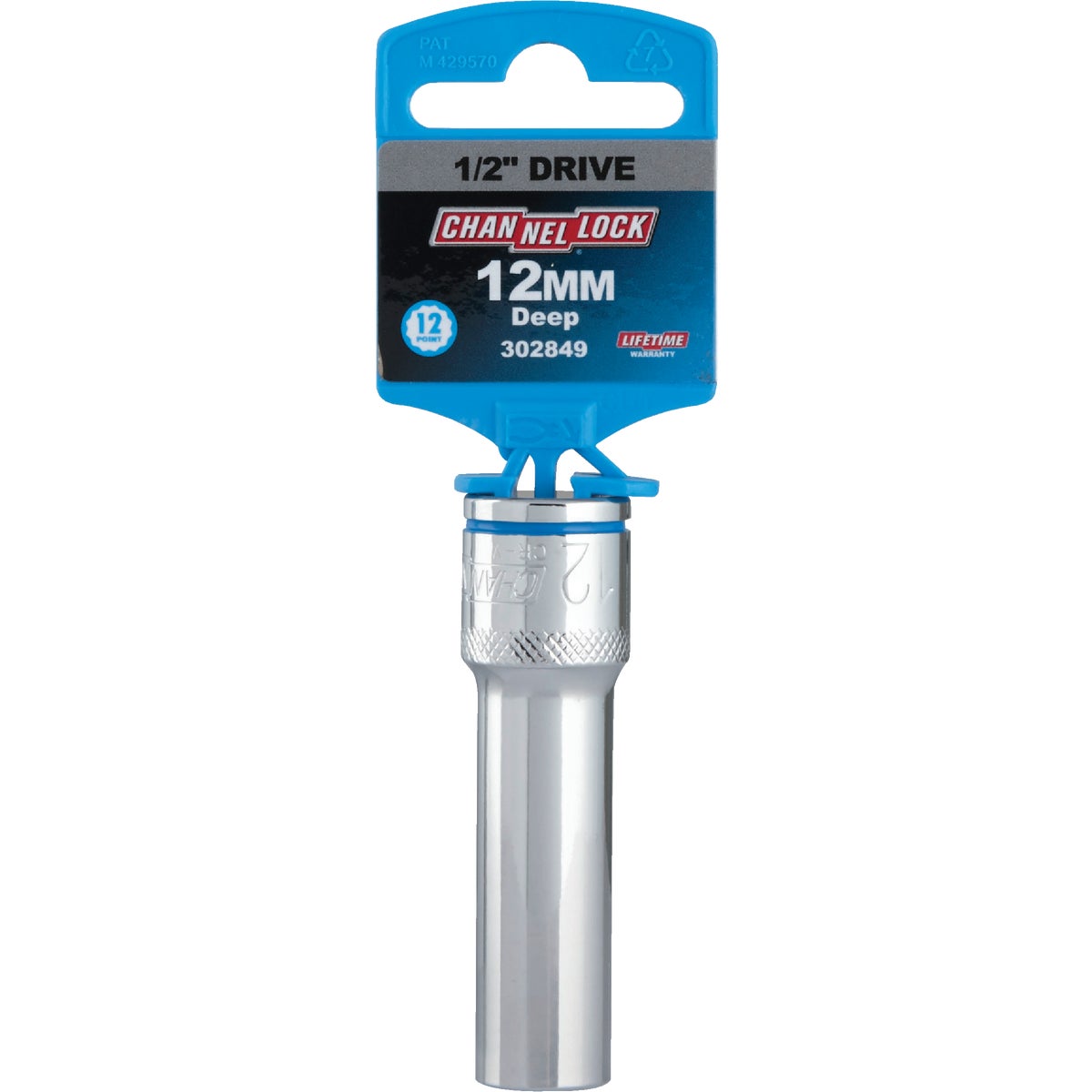 Channellock 1/2 In. Drive 12 mm 12-Point Deep Metric Socket Image 2