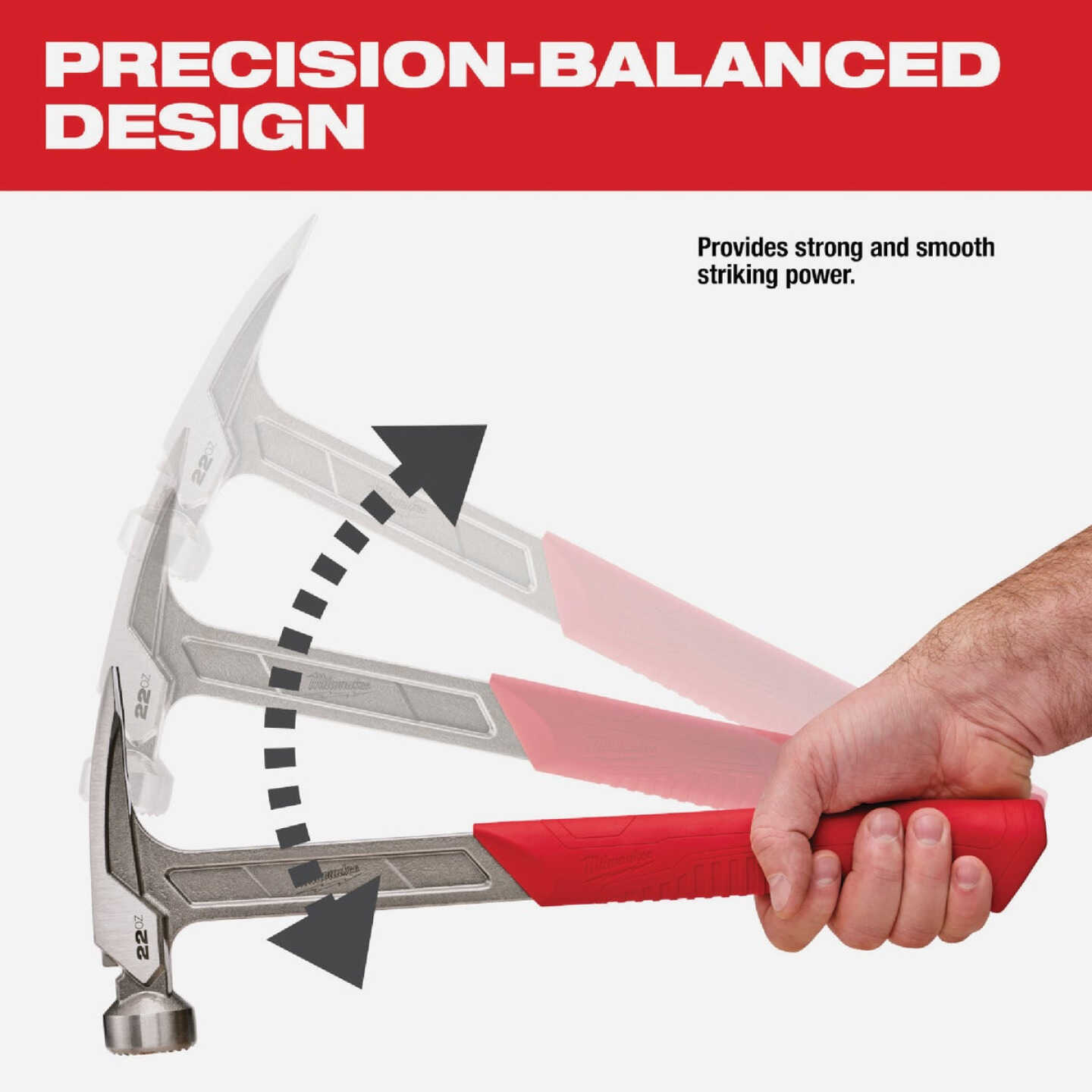 Milwaukee 22 Oz. Milled-Face Framing Hammer with Steel I-Beam Handle Image 4
