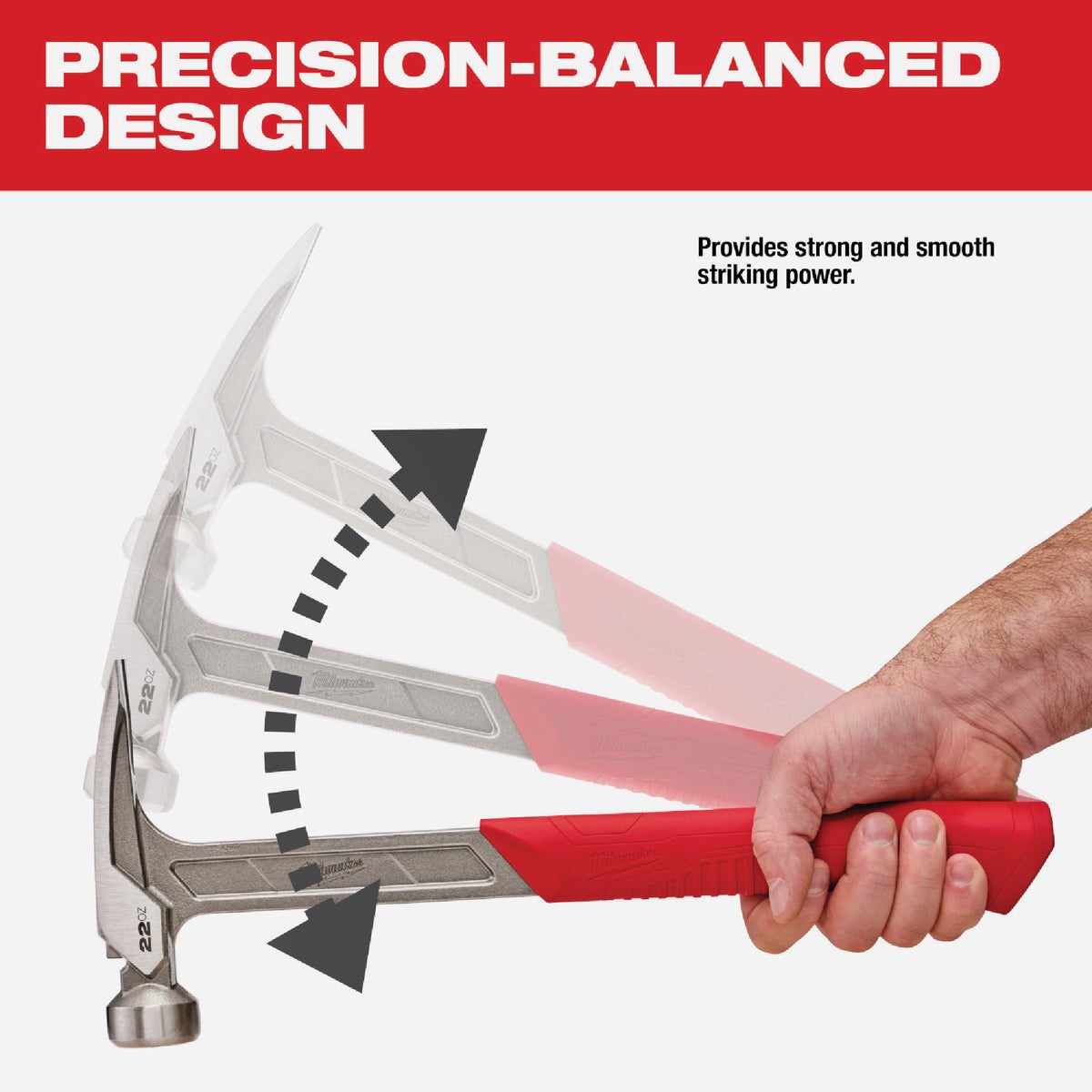 Milwaukee 22 Oz. Smooth-Face Framing Hammer with Steel I-Beam Handle Image 4